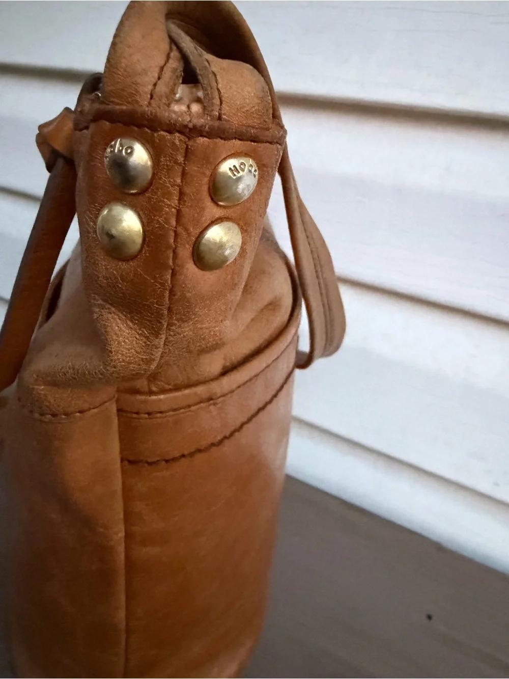 HOBO International Brown Leather Crossbody Bag Two Compartment Adjustable Strap